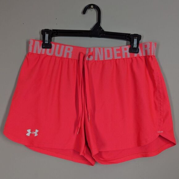 Under Armour Pink Logo Waistband Running Shorts – Size M - Picture 1 of 6